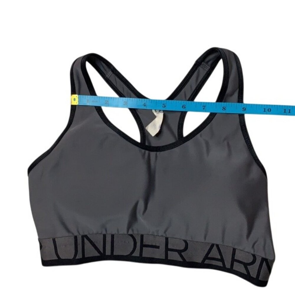 Under Armor Compression Sports Bra Grey Medium Impact Racerback Pullover Size S - Picture 13 of 14